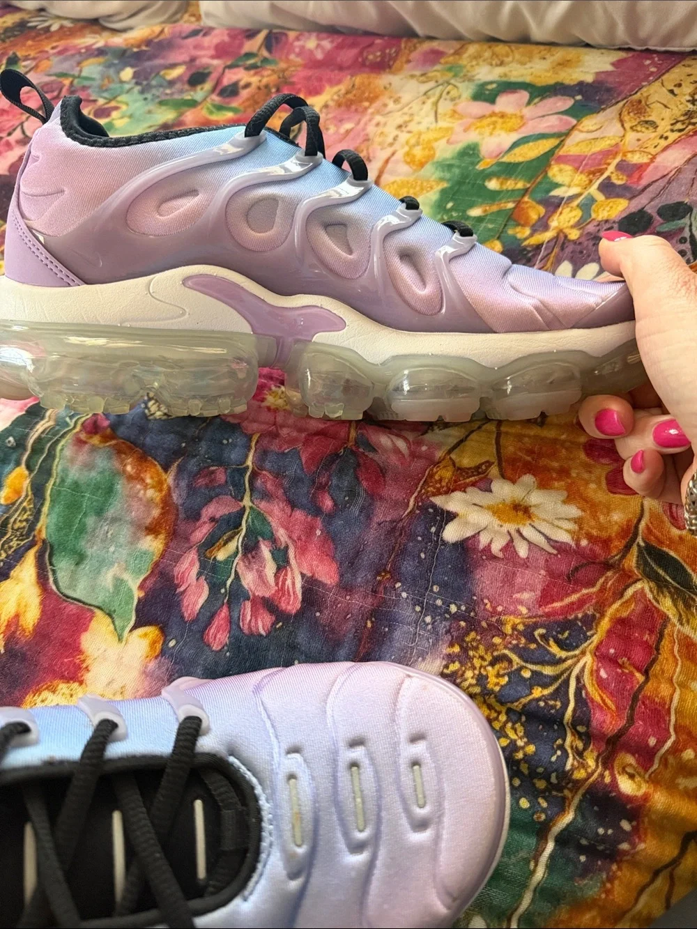 Nike VaporMax Plus Purple Gradient Sneakers with Black Accents